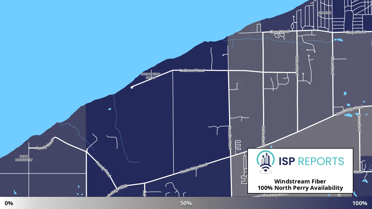 North Perry, OH map of internet availability