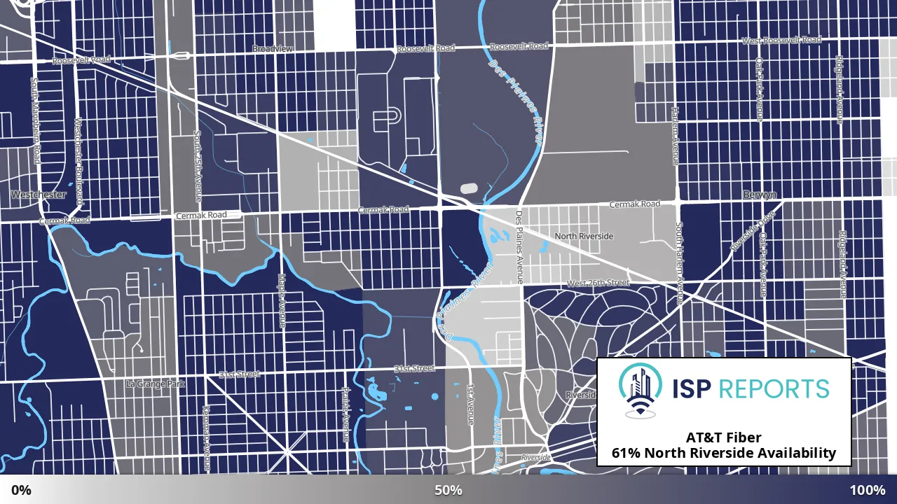 North Riverside, IL map of internet availability