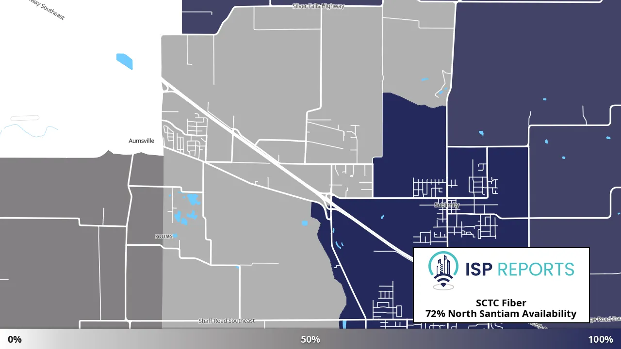North Santiam, OR map of internet availability