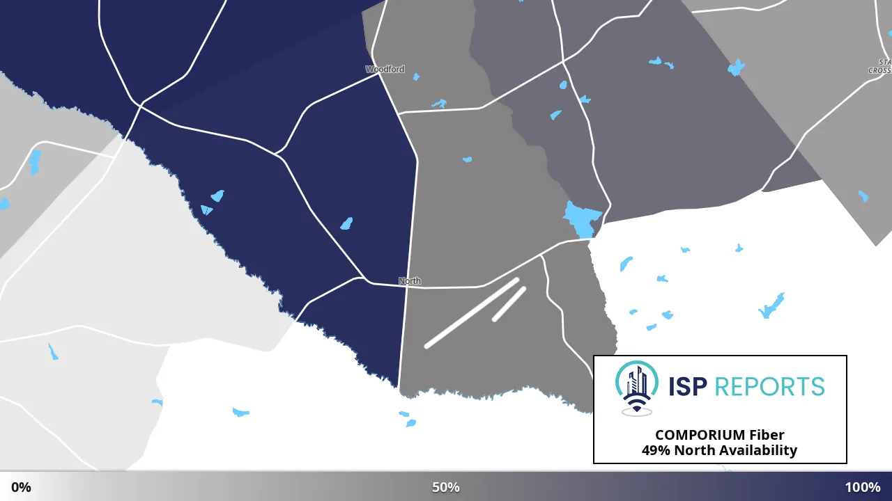 North, SC map of internet availability