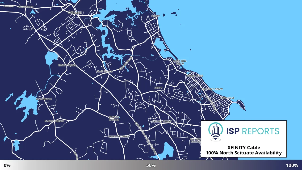 North Scituate, MA map of internet availability