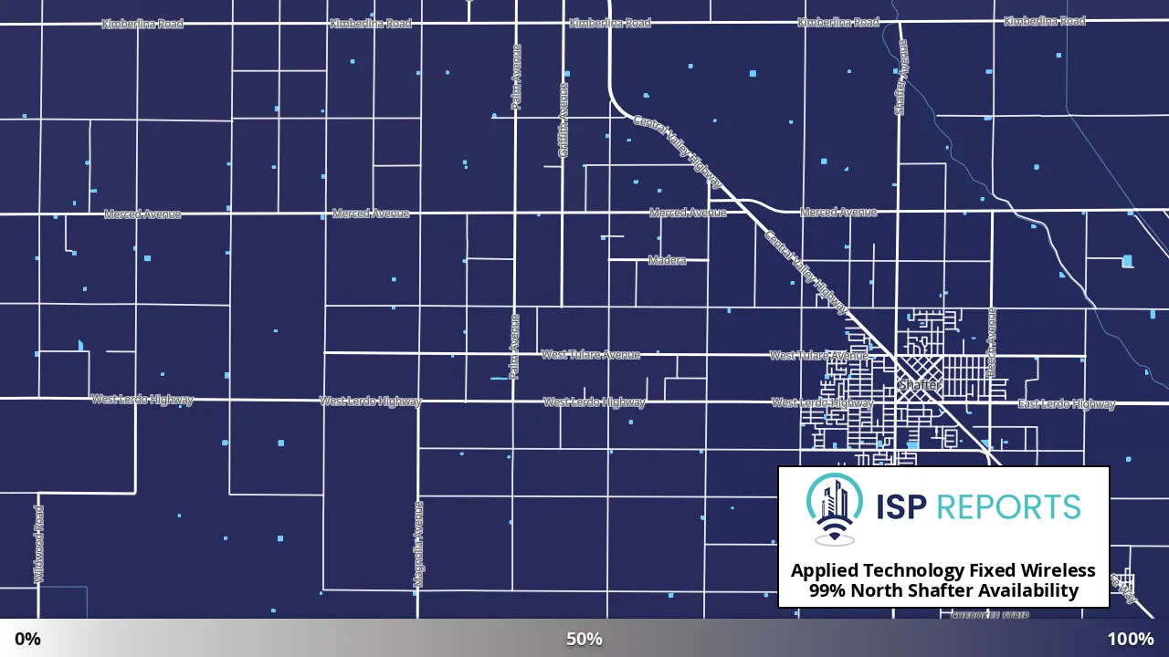 North Shafter, CA map of internet availability