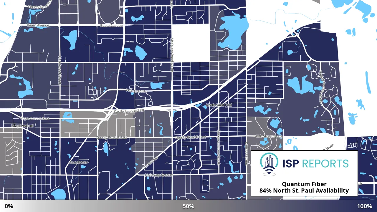 North St. Paul, MN map of internet availability