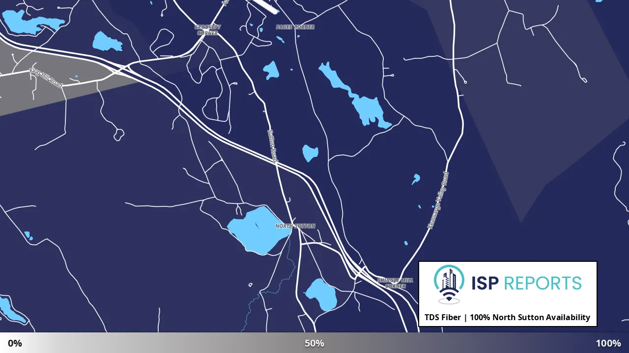 North Sutton, NH map of internet availability