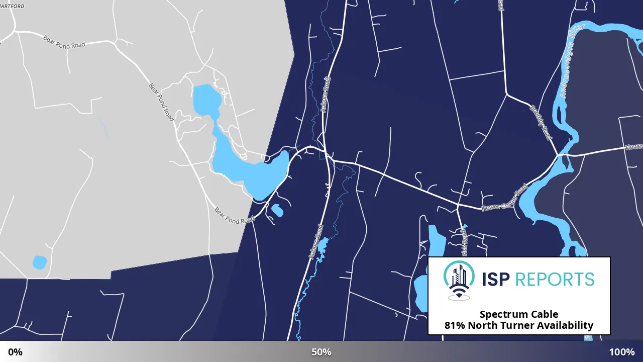North Turner, ME map of internet availability