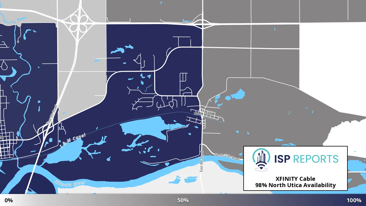 North Utica, IL map of internet availability