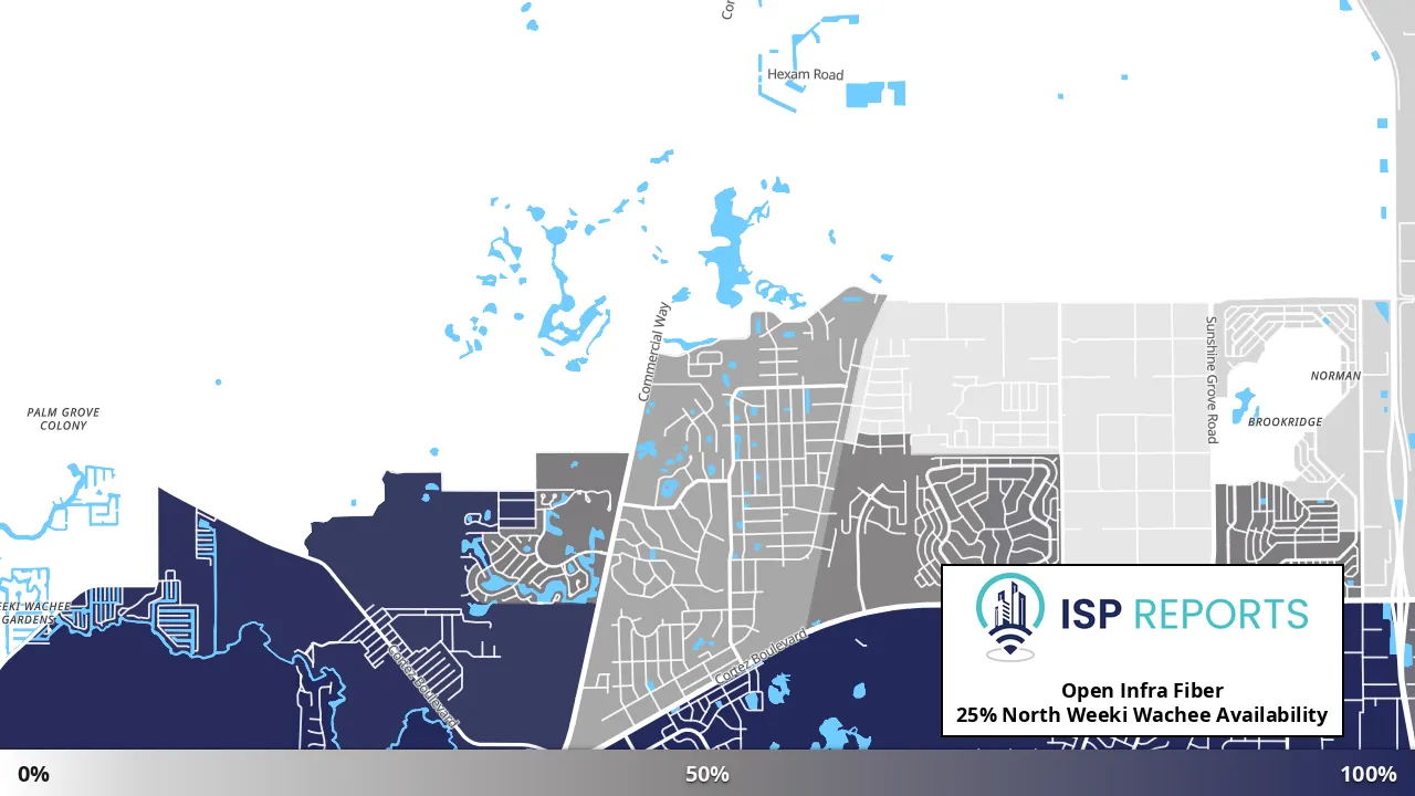 North Weeki Wachee, FL map of internet availability