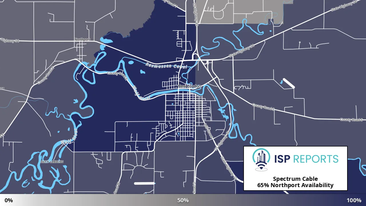 Northport, WI map of internet availability