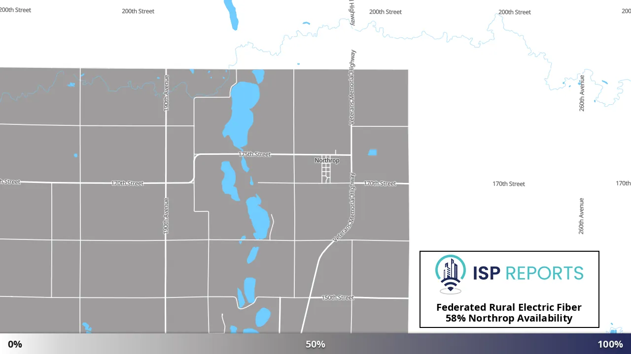 Northrop, MN map of internet availability
