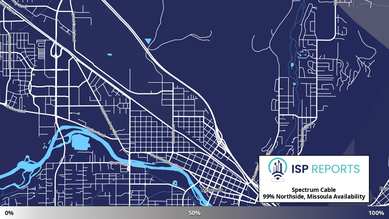 Northside, Missoula, MT map of internet availability