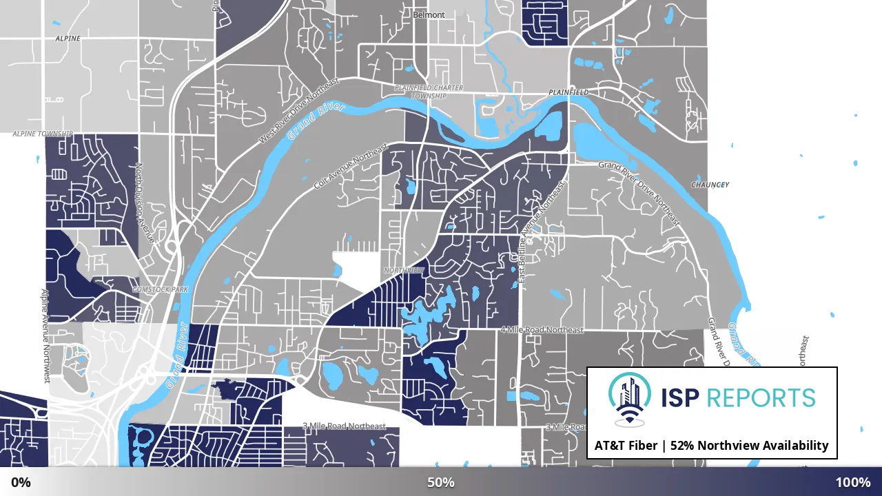 Northview, MI map of internet availability
