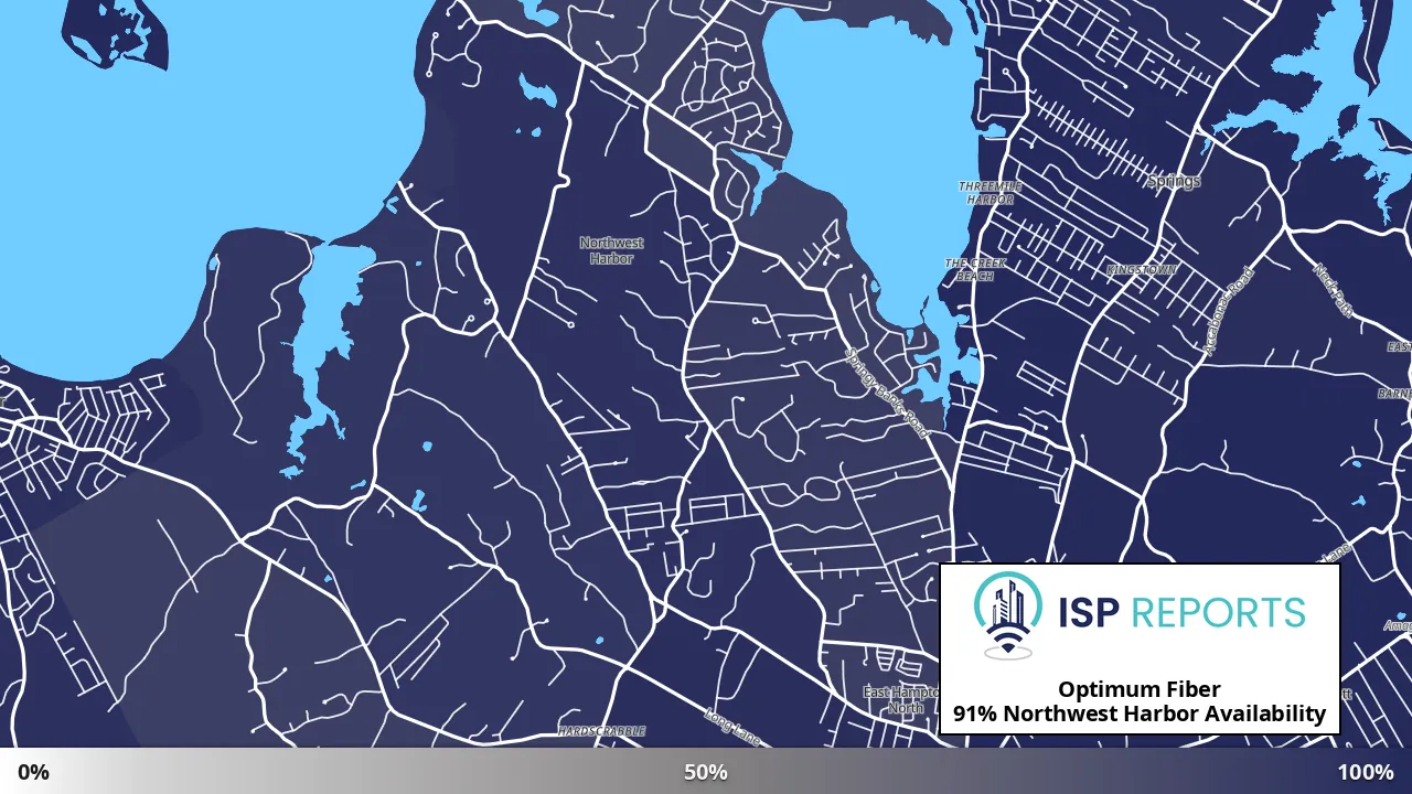 Northwest Harbor, NY map of internet availability