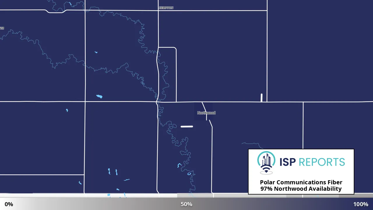Northwood, ND map of internet availability