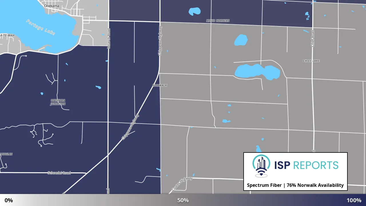 Norwalk, MI map of internet availability