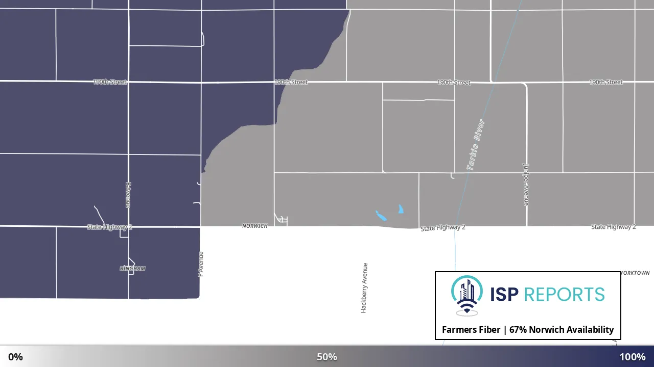Norwich, IA map of internet availability