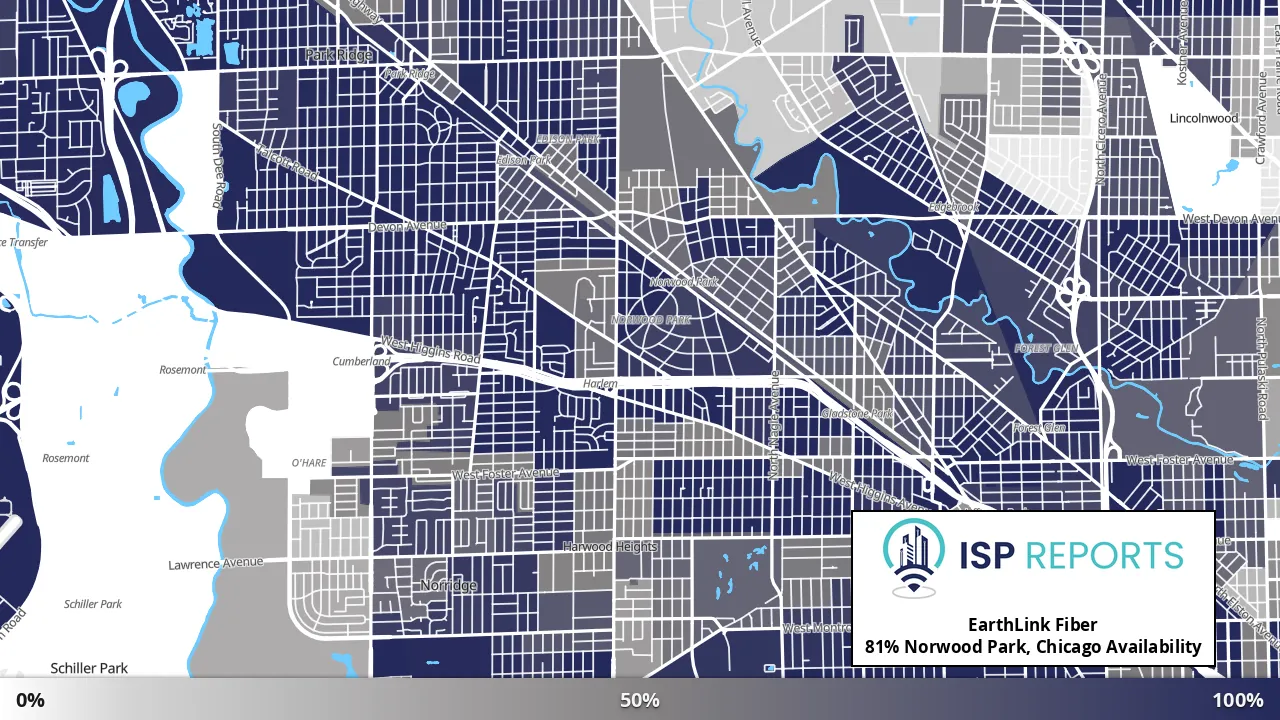 Norwood Park, Chicago, IL map of internet availability