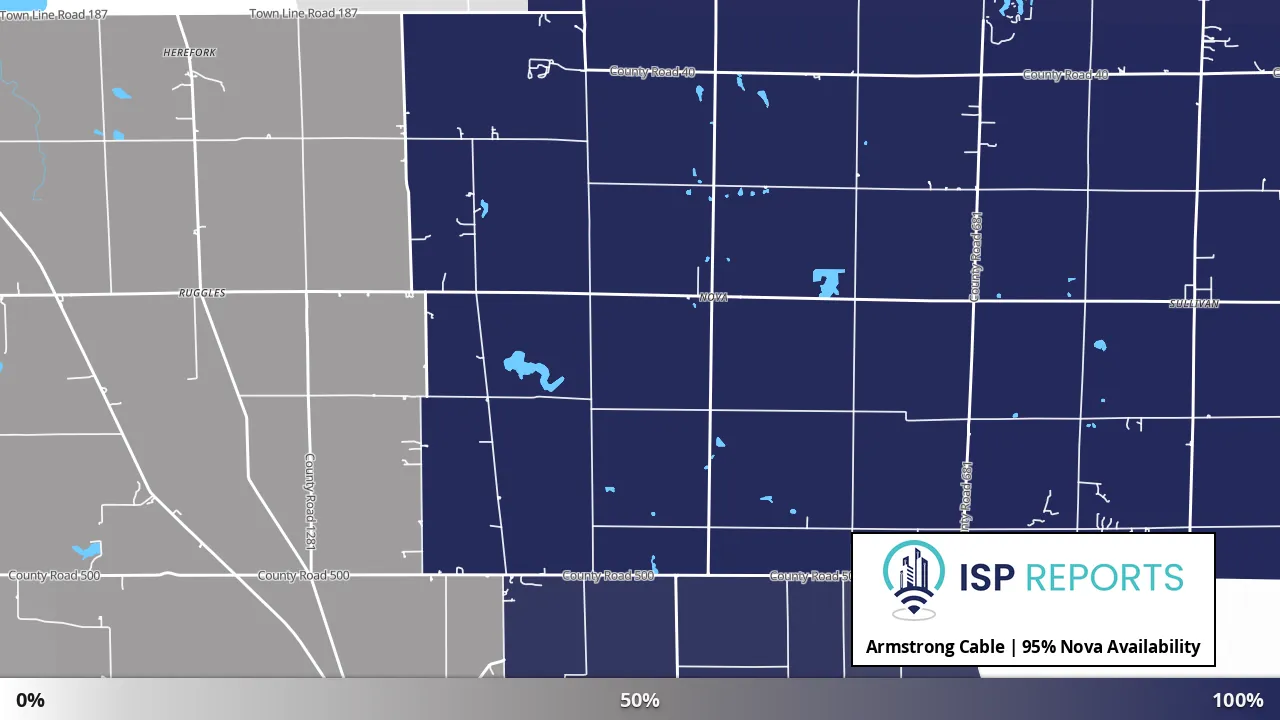 Nova, OH map of internet availability