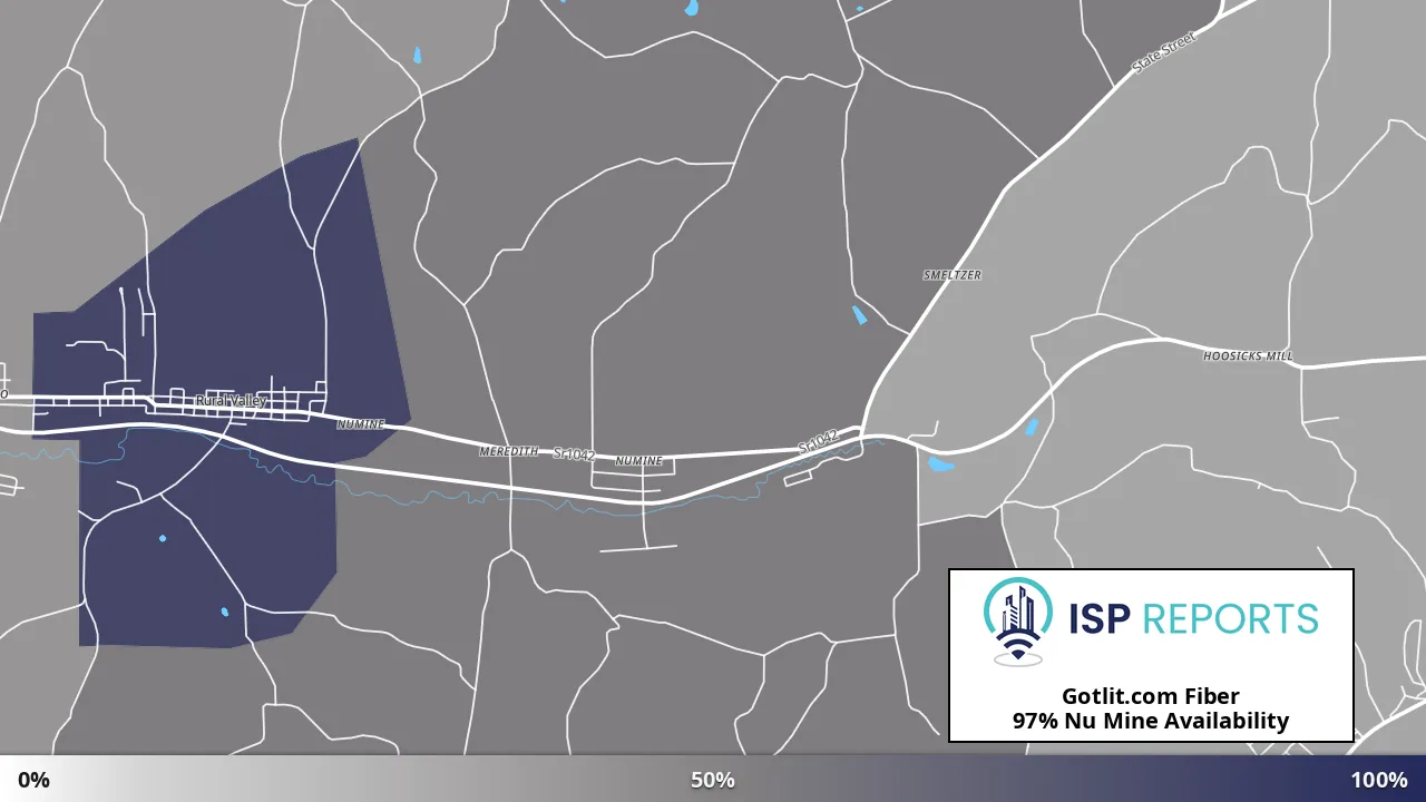 Nu Mine, PA map of internet availability