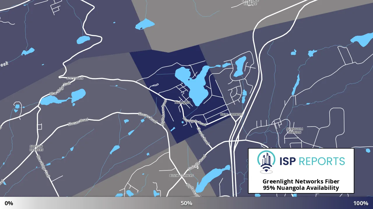 Nuangola, PA map of internet availability