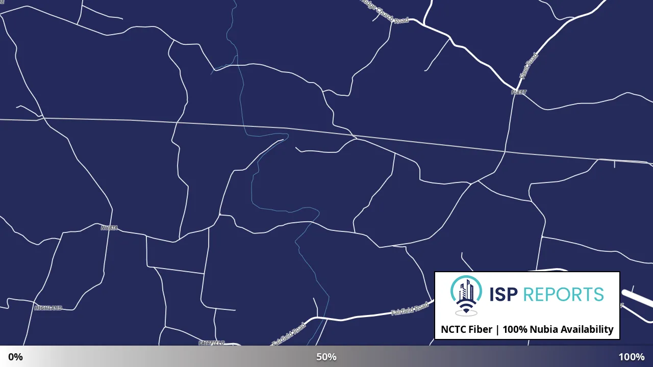 Nubia, TN map of internet availability