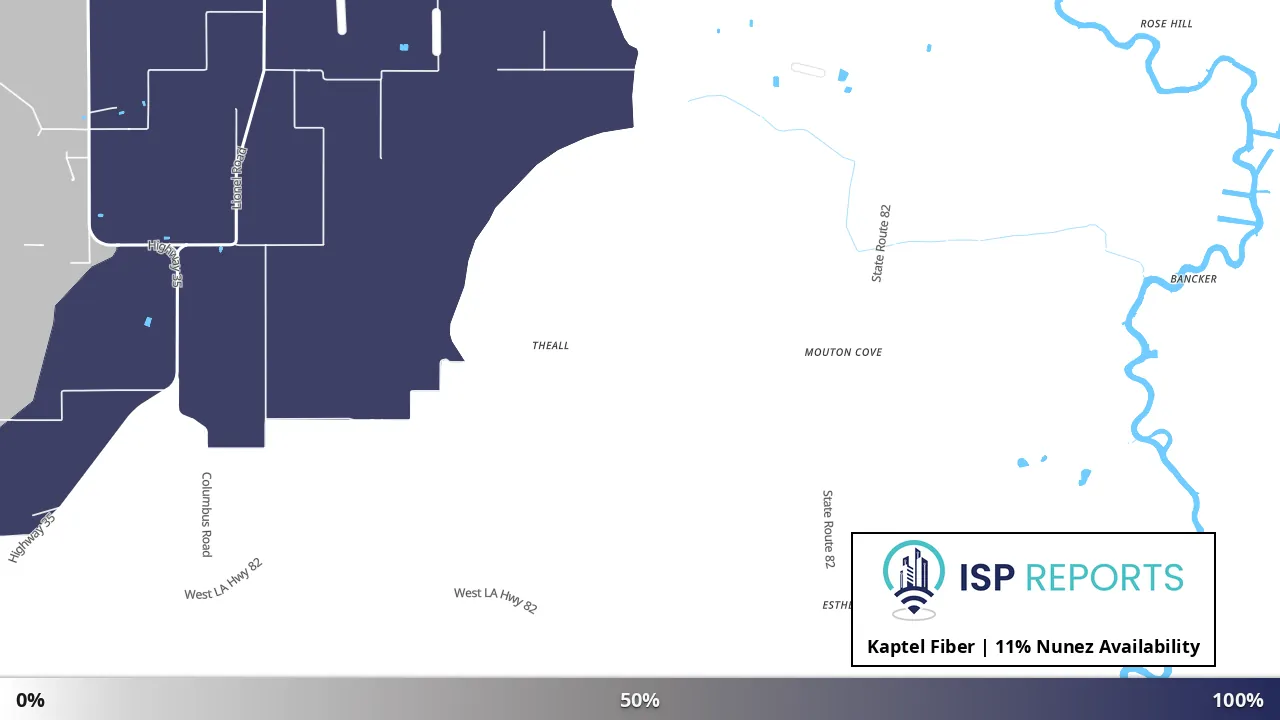 Nunez, LA map of internet availability