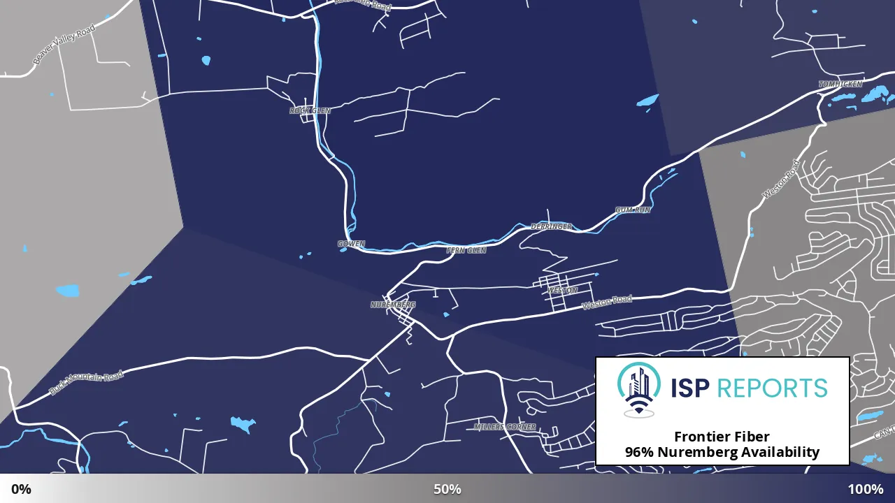 Nuremberg, PA map of internet availability