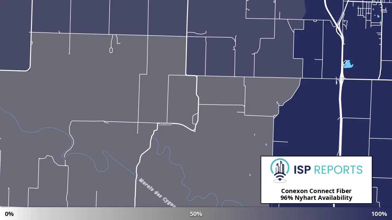 Nyhart, MO map of internet availability