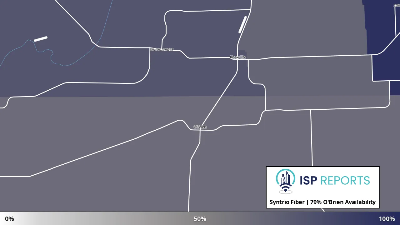 O'Brien, TX map of internet availability