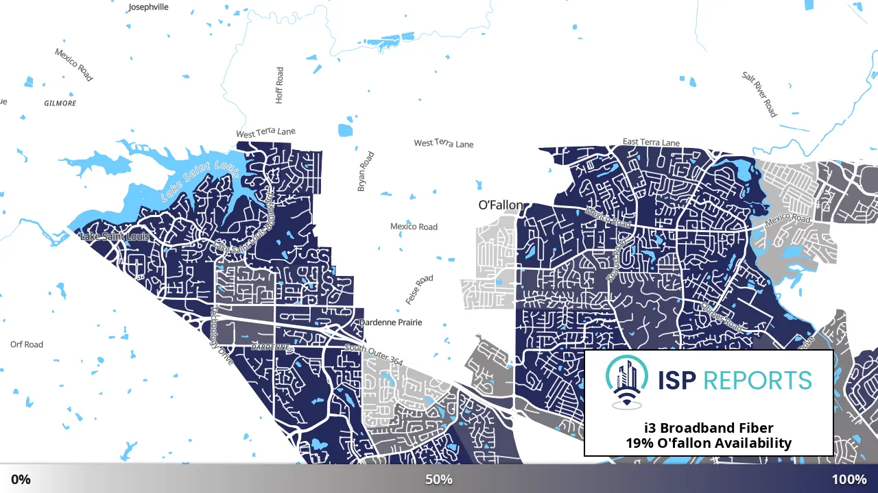 O'fallon, MO map of internet availability