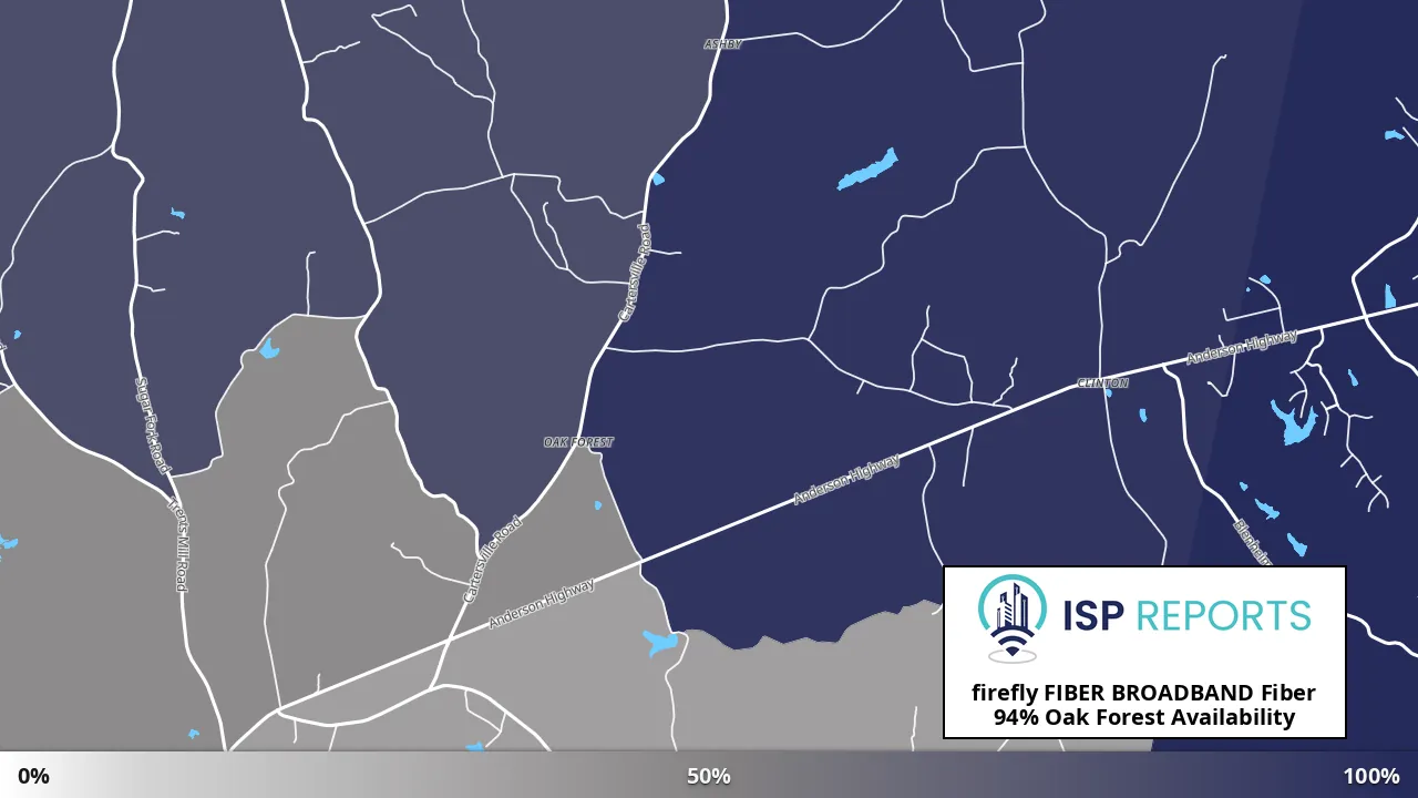 Oak Forest, VA map of internet availability