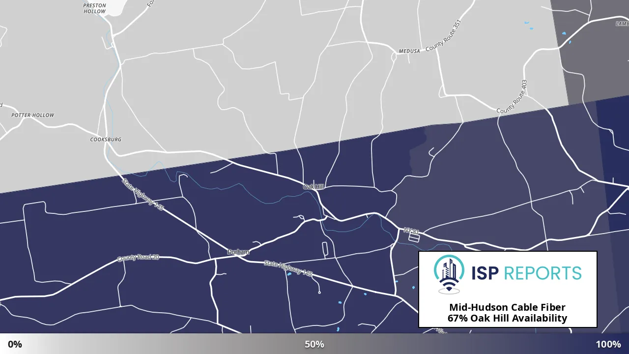 Oak Hill, NY map of internet availability