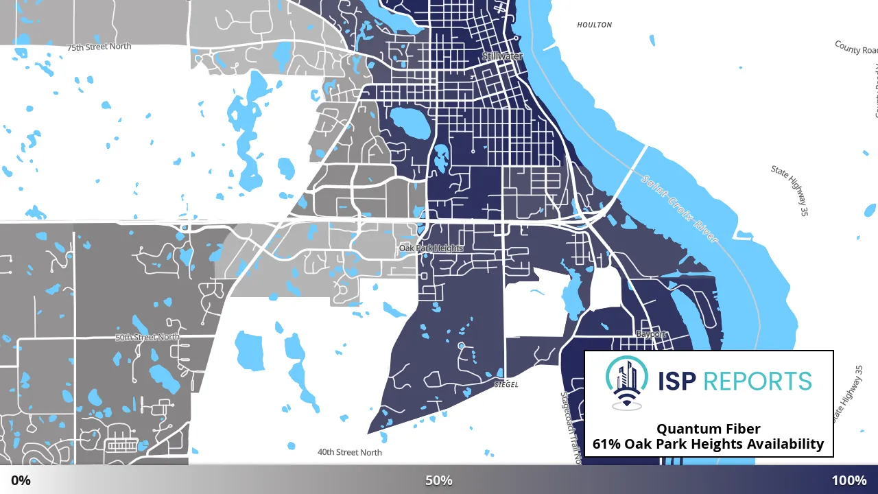 Oak Park Heights, MN map of internet availability