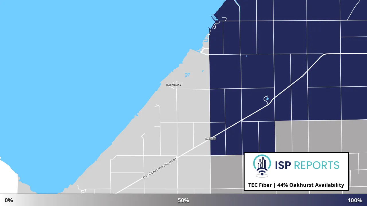 Oakhurst, MI map of internet availability
