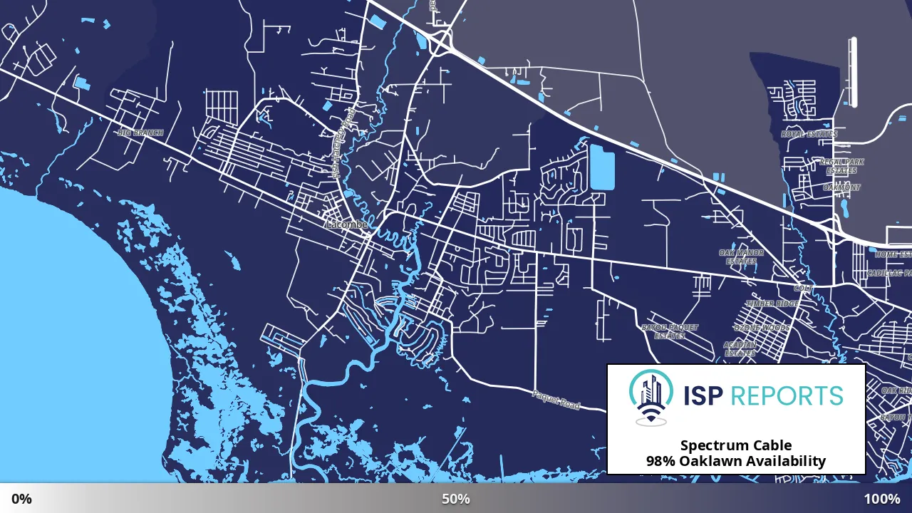 Oaklawn, LA map of internet availability