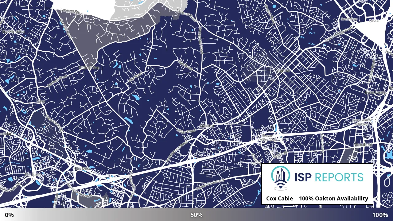 Oakton, VA map of internet availability