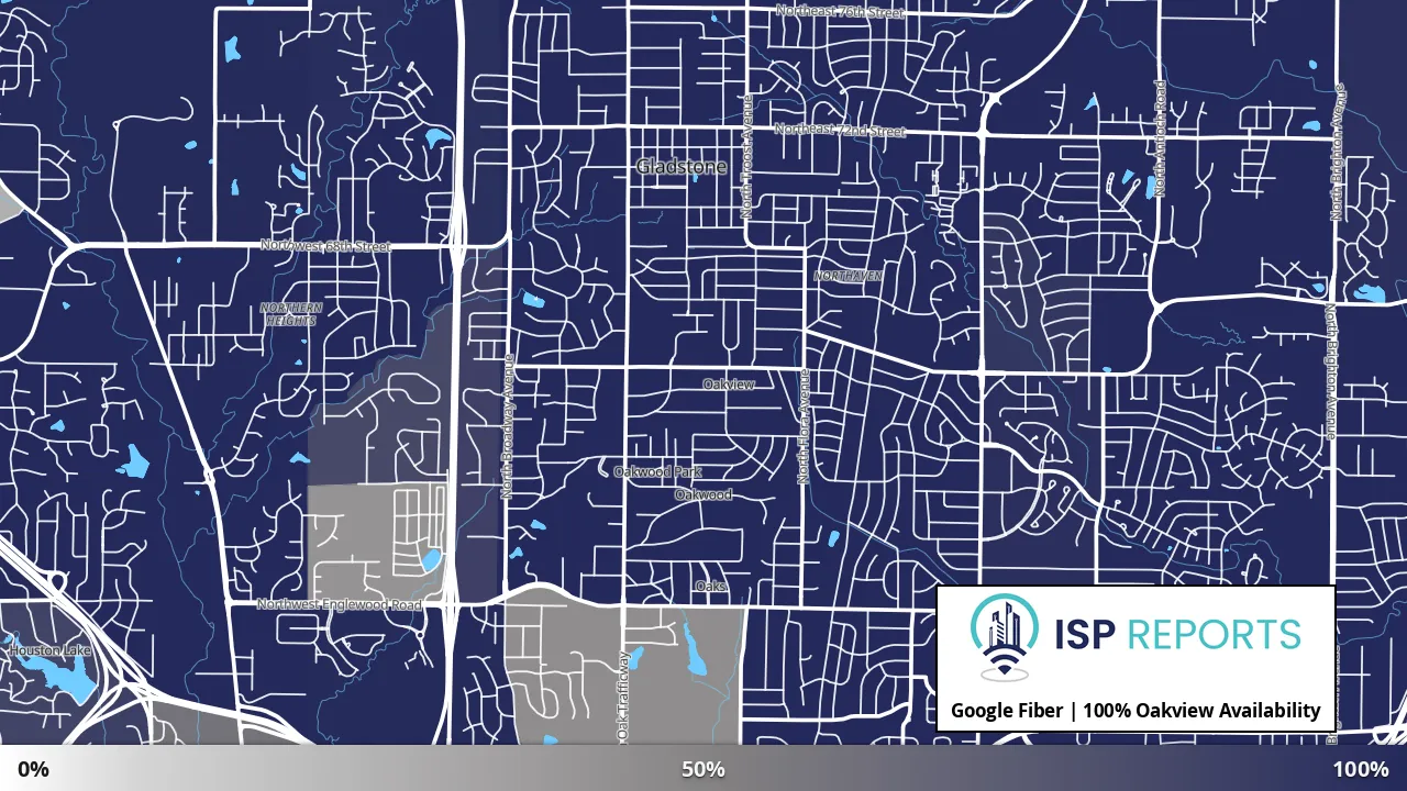 Oakview, MO map of internet availability