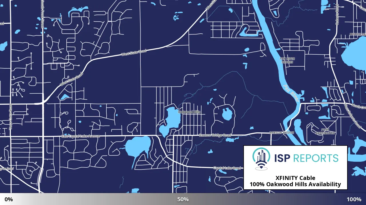 Oakwood Hills, IL map of internet availability
