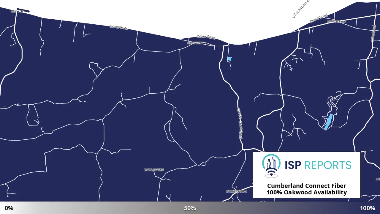 Oakwood, TN map of internet availability