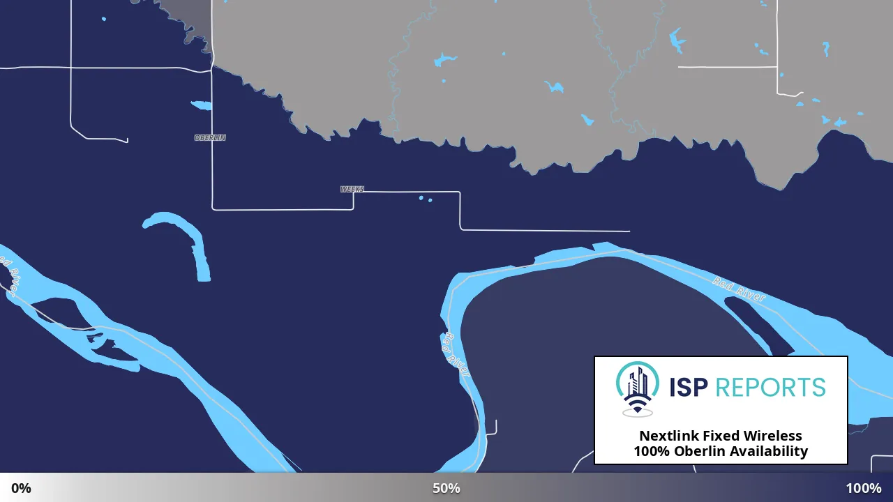 Oberlin, OK map of internet availability