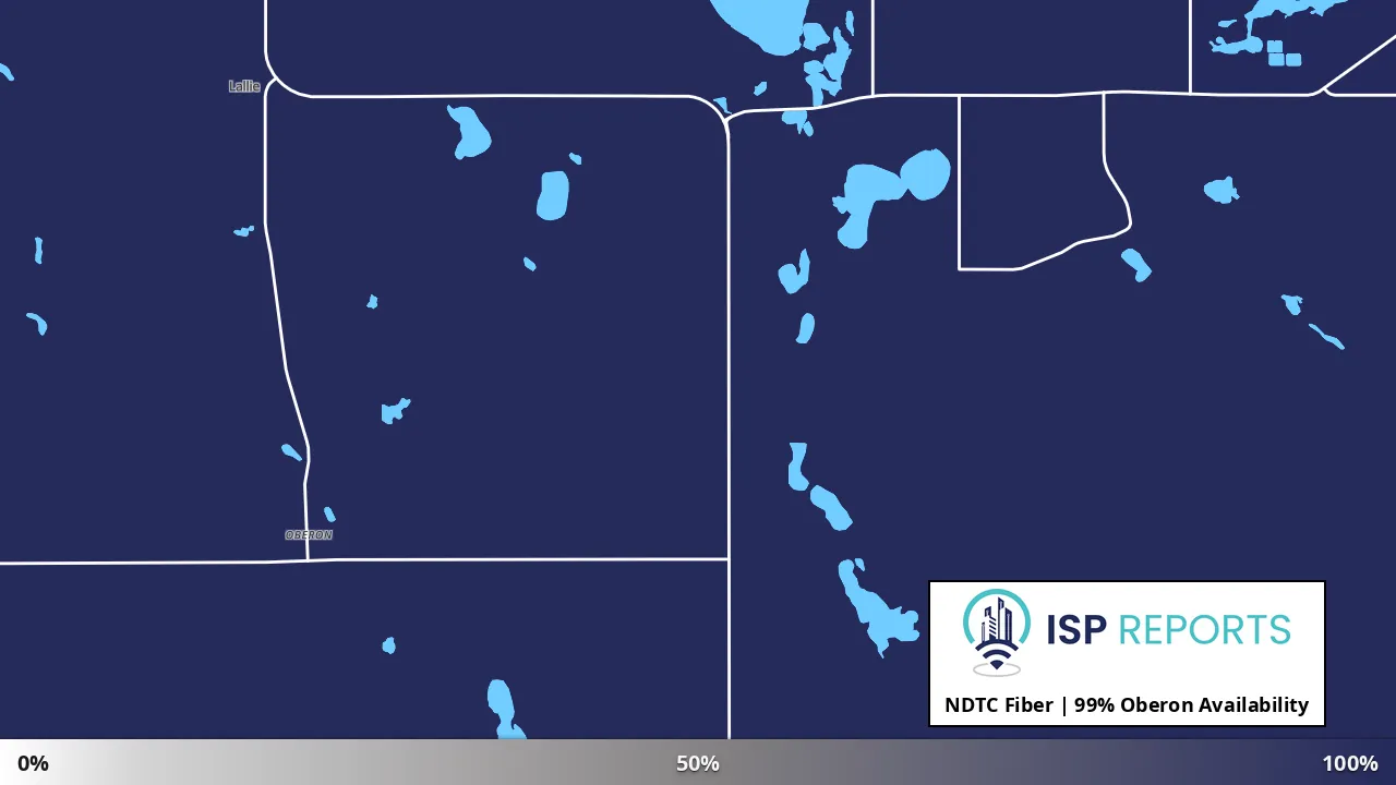 Oberon, ND map of internet availability