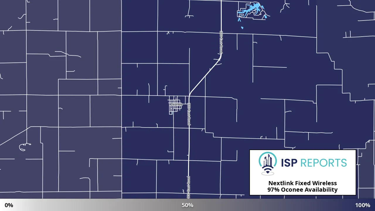 Oconee, IL map of internet availability