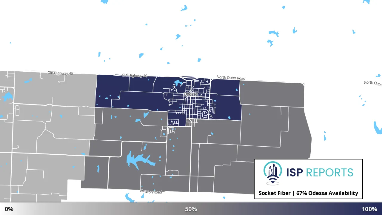 Odessa, MO map of internet availability