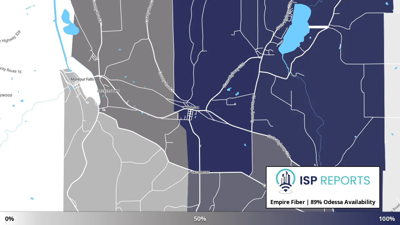 Odessa, NY map of internet availability