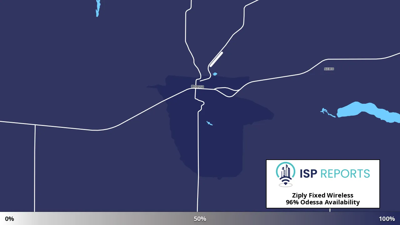 Odessa, WA map of internet availability