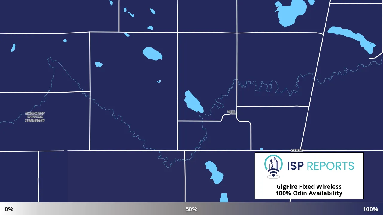 Odin, MN map of internet availability