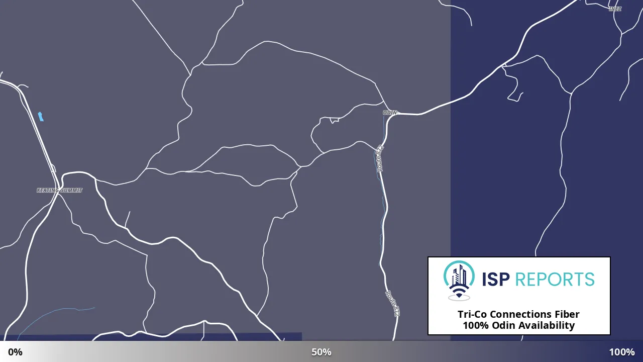 Odin, PA map of internet availability