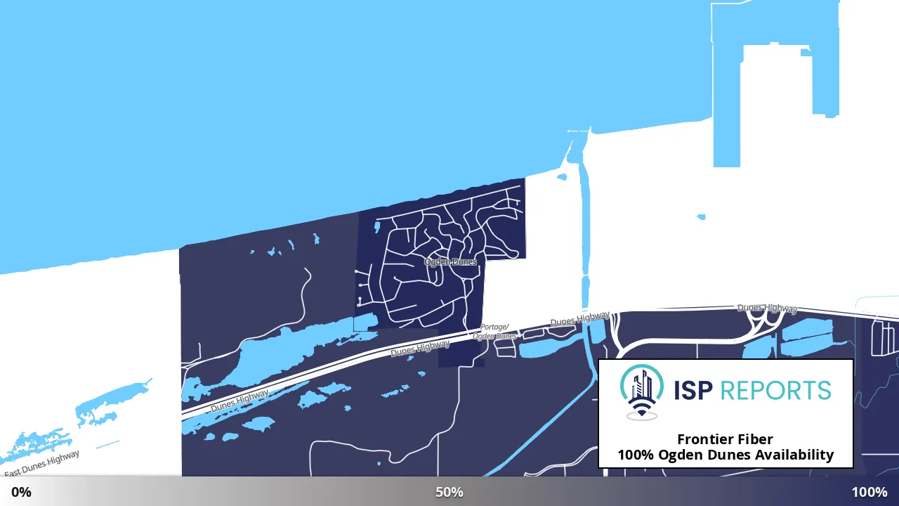 Ogden Dunes, IN map of internet availability