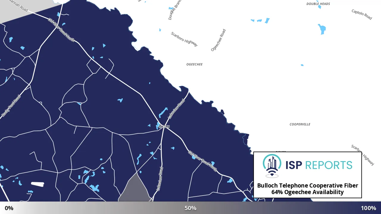Ogeechee, GA map of internet availability