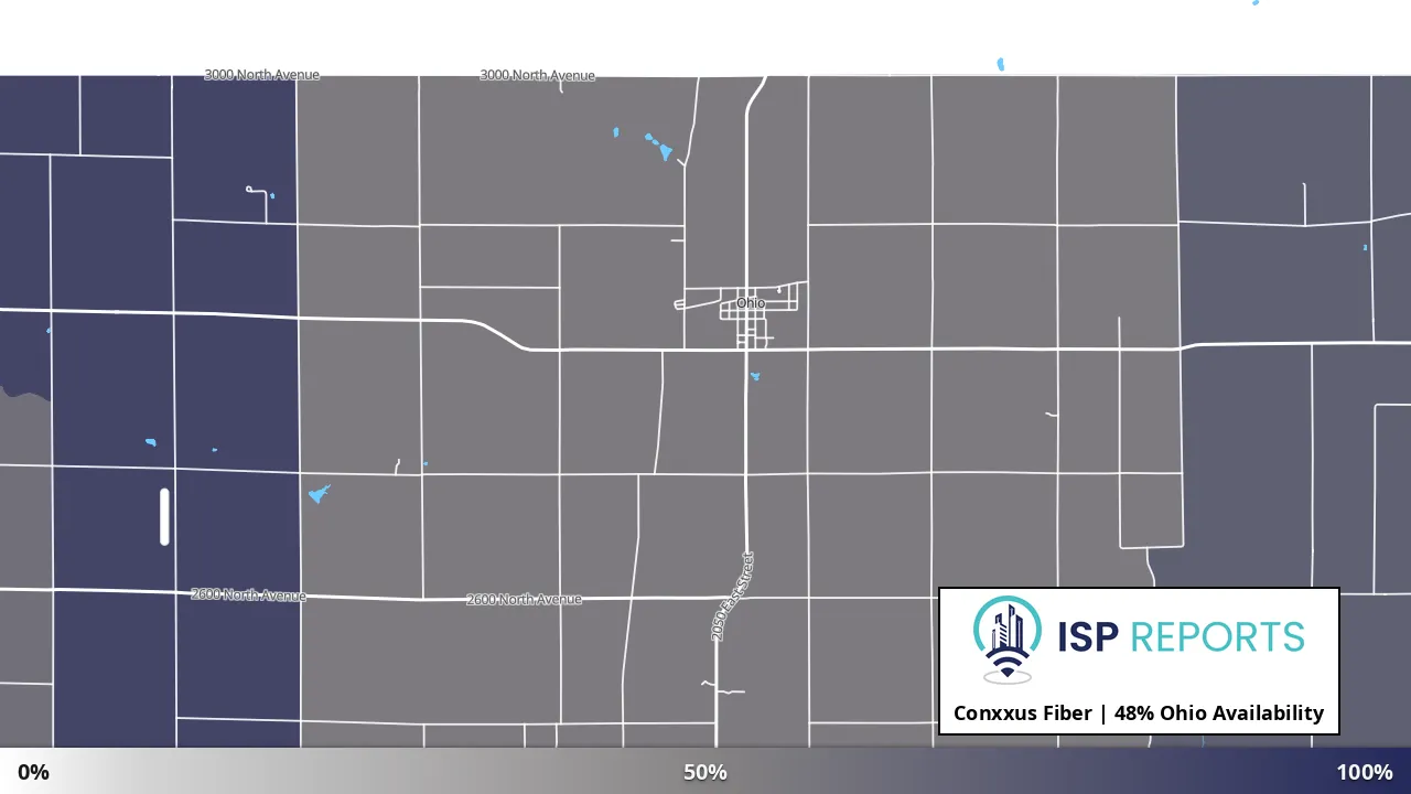 Ohio, IL map of internet availability