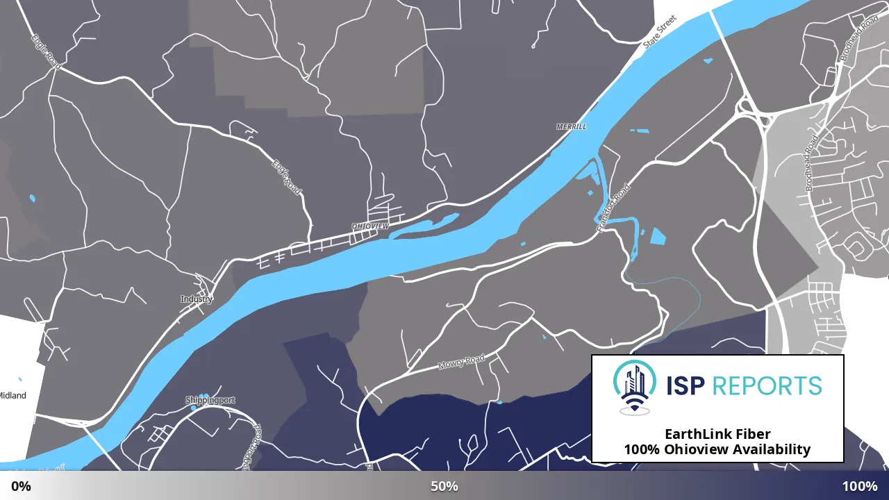 Ohioview, PA map of internet availability